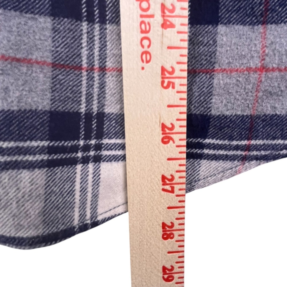 American Eagle Mens Super Soft Flannel Shirt Plaid Navy Grey Red Size Medium Y2K - Picture 8 of 9